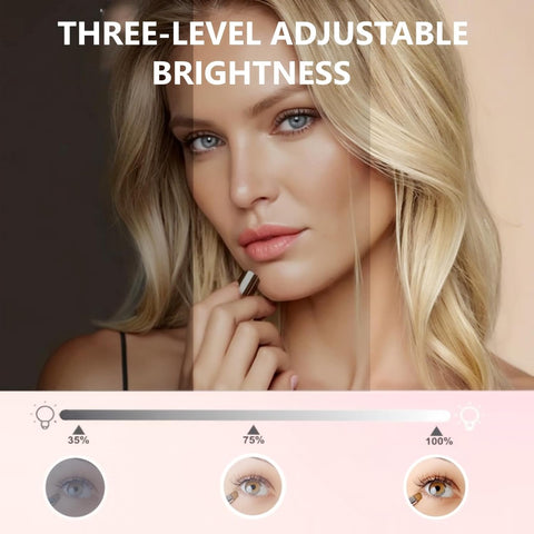 Makeup Mirror Lights,4000Mah Battery Touch Make up Vanity Light Adjustable 3 Colors Brightness,Screw-Free Stick on Lighted for Makeup Vanity Bathroom Mirror (White)