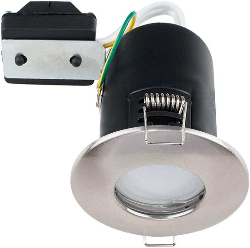 | Fire Rated White Domed GU10 Ceiling Downlight | Bath Recessed Lighting, Home Décor & Improvement Essential | Mains Wired