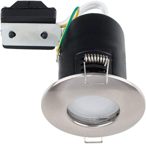 | Fire Rated White Domed GU10 Ceiling Downlight | Bath Recessed Lighting, Home Décor & Improvement Essential | Mains Wired