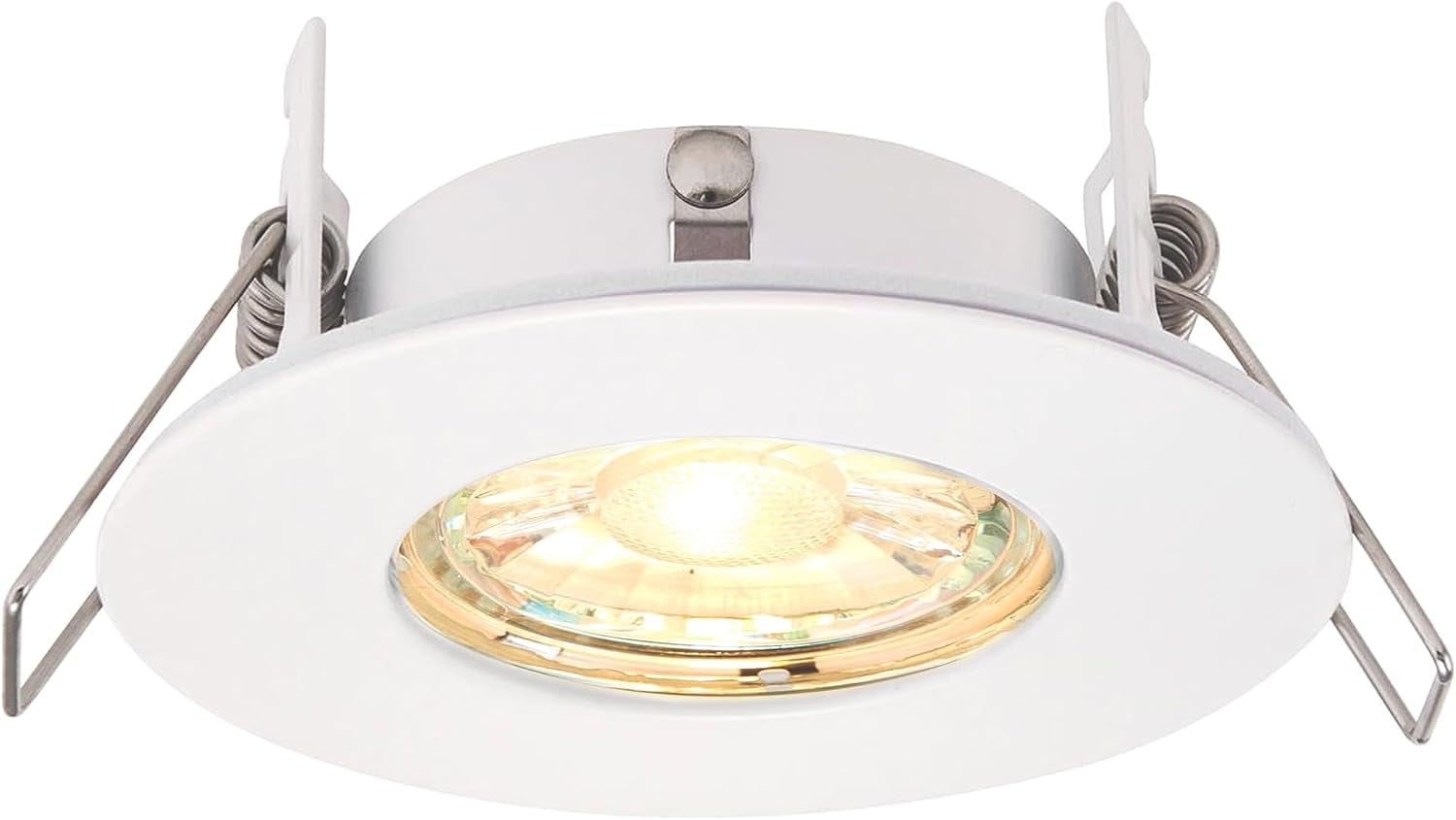 SPECULO Ultra Slim Compact Chrome Fire Rated Downlight Recessed LED GU10 round Spotlight Ceiling Light for Bathroom, Shower, Kitchen IP65 Rated