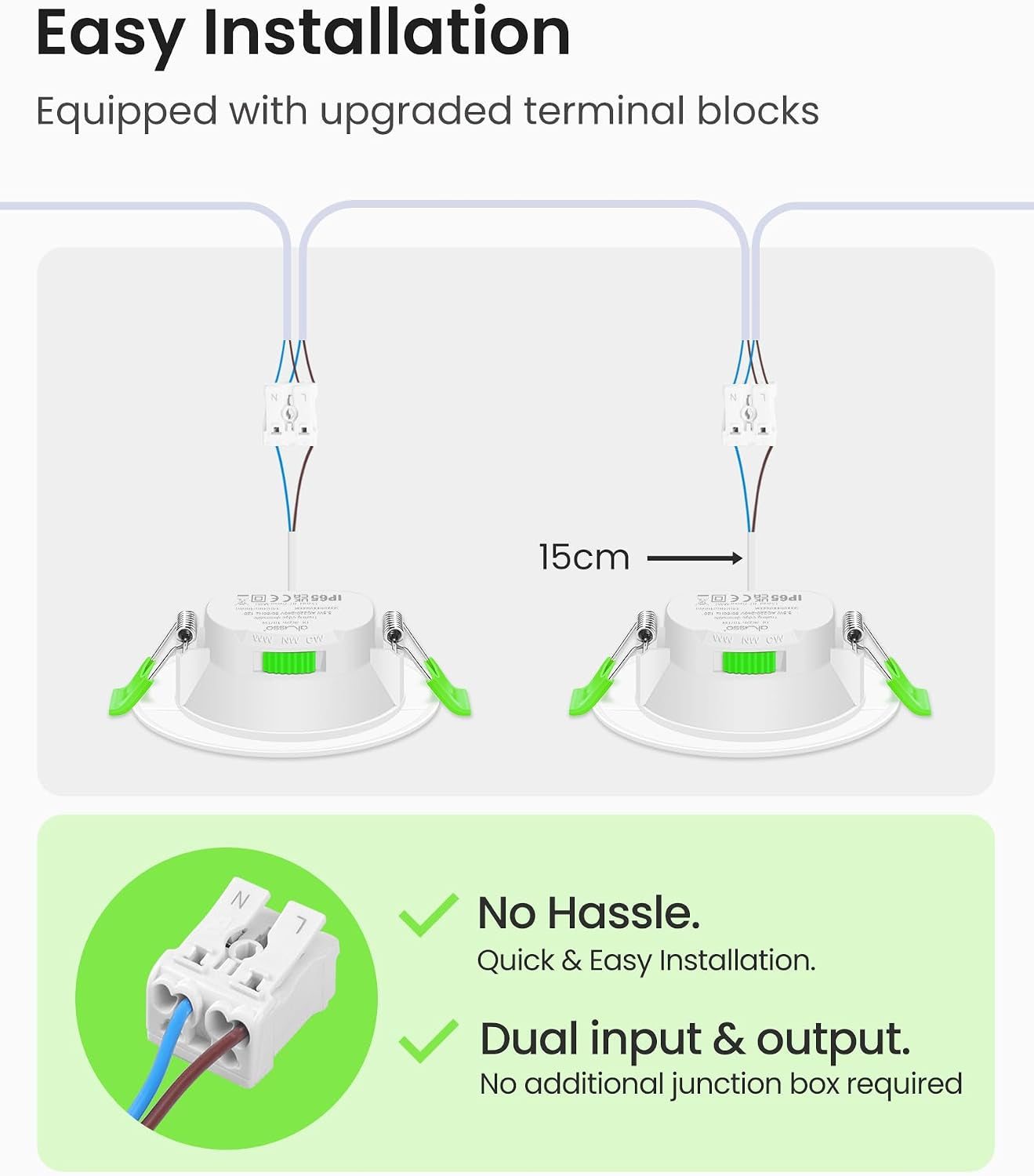 3CCT LED Downlights Ceiling Dimmable 7W IP65 Cutout 67-75MM 6 Pack | Slim Recessed Ceiling Lights, 3000K 4000K 6500K Selectable Bathroom Kitchen Spotlights, round White