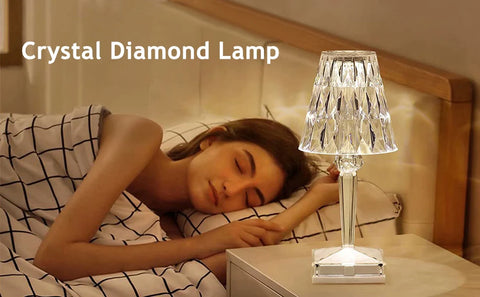 LED RGB Crystal Table Lamp – 16 Colour Modes – Remote Control – USB Rechargeable