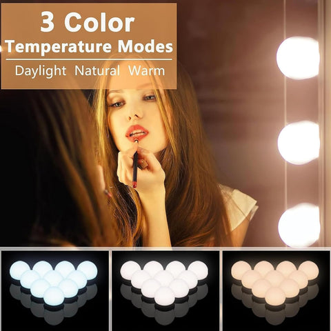 Hollywood Style Vanity Lights with 14 Bulbs, Makeup Lights for Mirror | Adjustable Color and Brightness, Used for Makeup, Bathroom