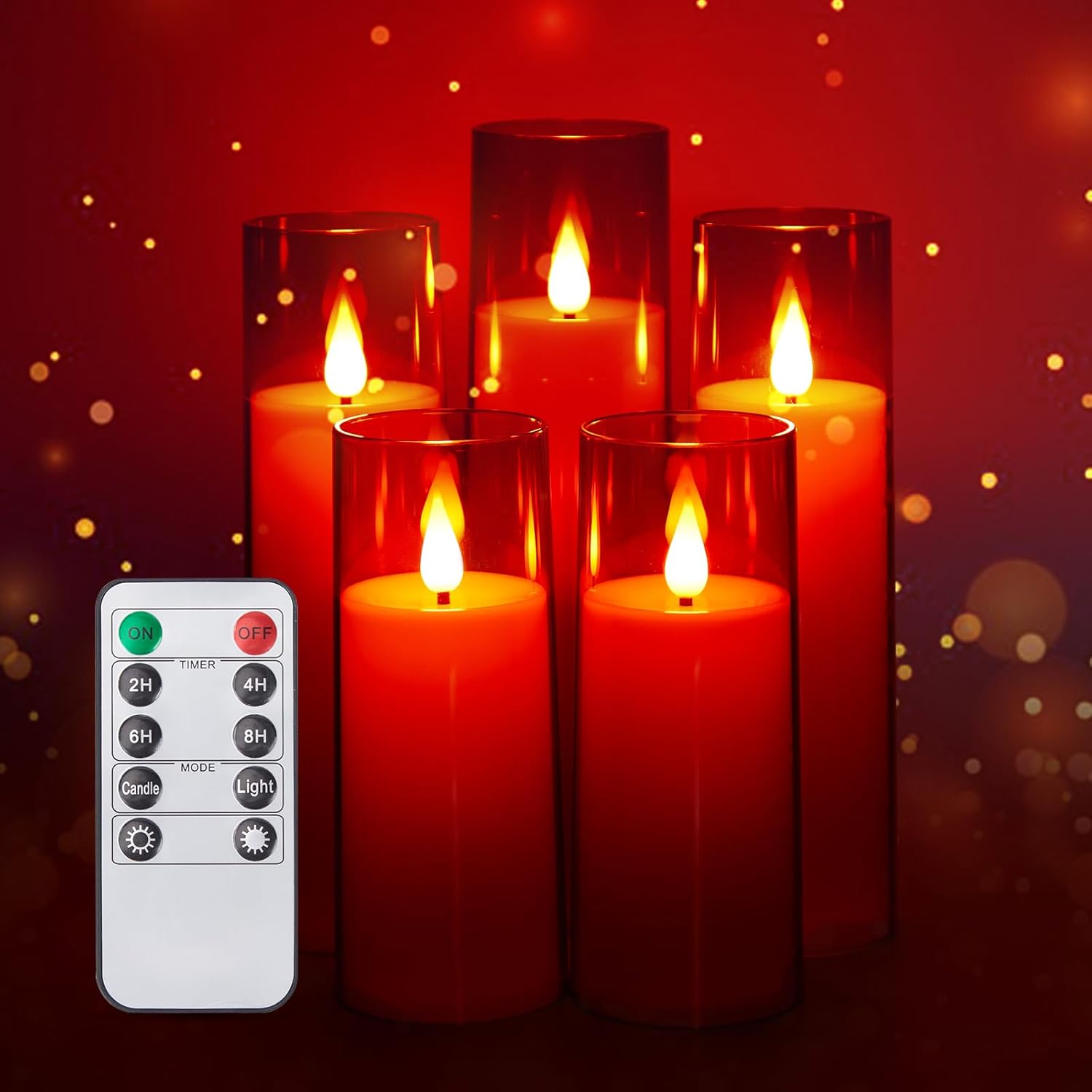 acrylic flameless candles with remote