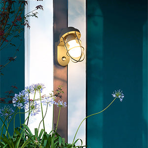 Side view of PIR lantern mounted on wall


