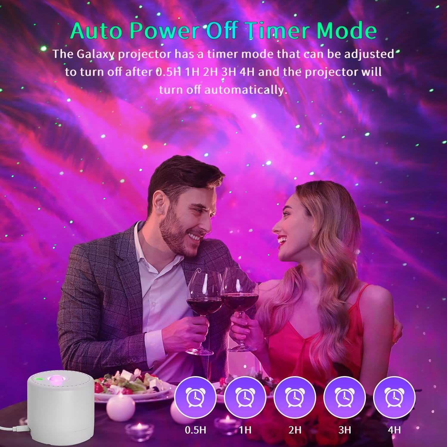 arty star projector with colour-changing nebula lights