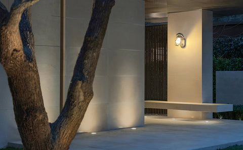 Traditional outdoor wall lantern with sensor


