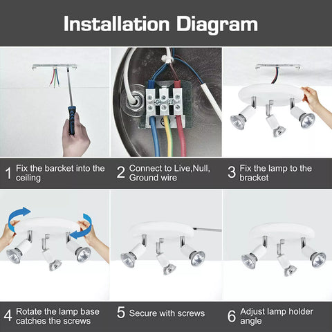 3-Way Modern GU10 Ceiling Spotlight