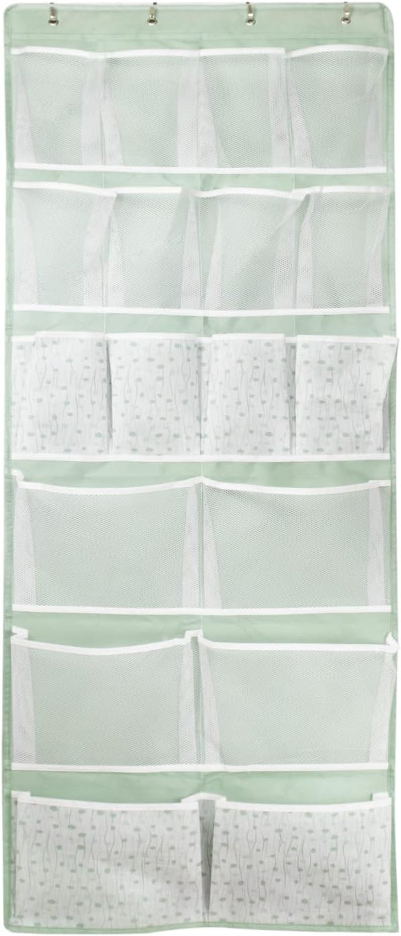 Kancnt Over the Door Hanging Organiser with 18 Pockets, Green & White – Turn Unused Door Space into a Clever Storage Spot
