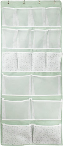 Kancnt Over the Door Hanging Organiser with 18 Pockets, Green & White – Turn Unused Door Space into a Clever Storage Spot
