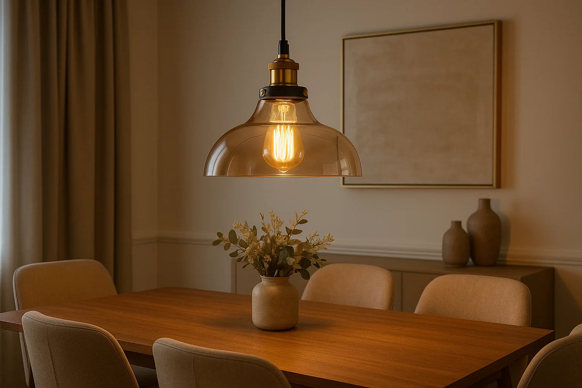 Industrial Glass Chandelier Pendant Light – Hat-Shaped