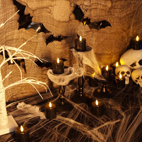 battery operated fake candles black