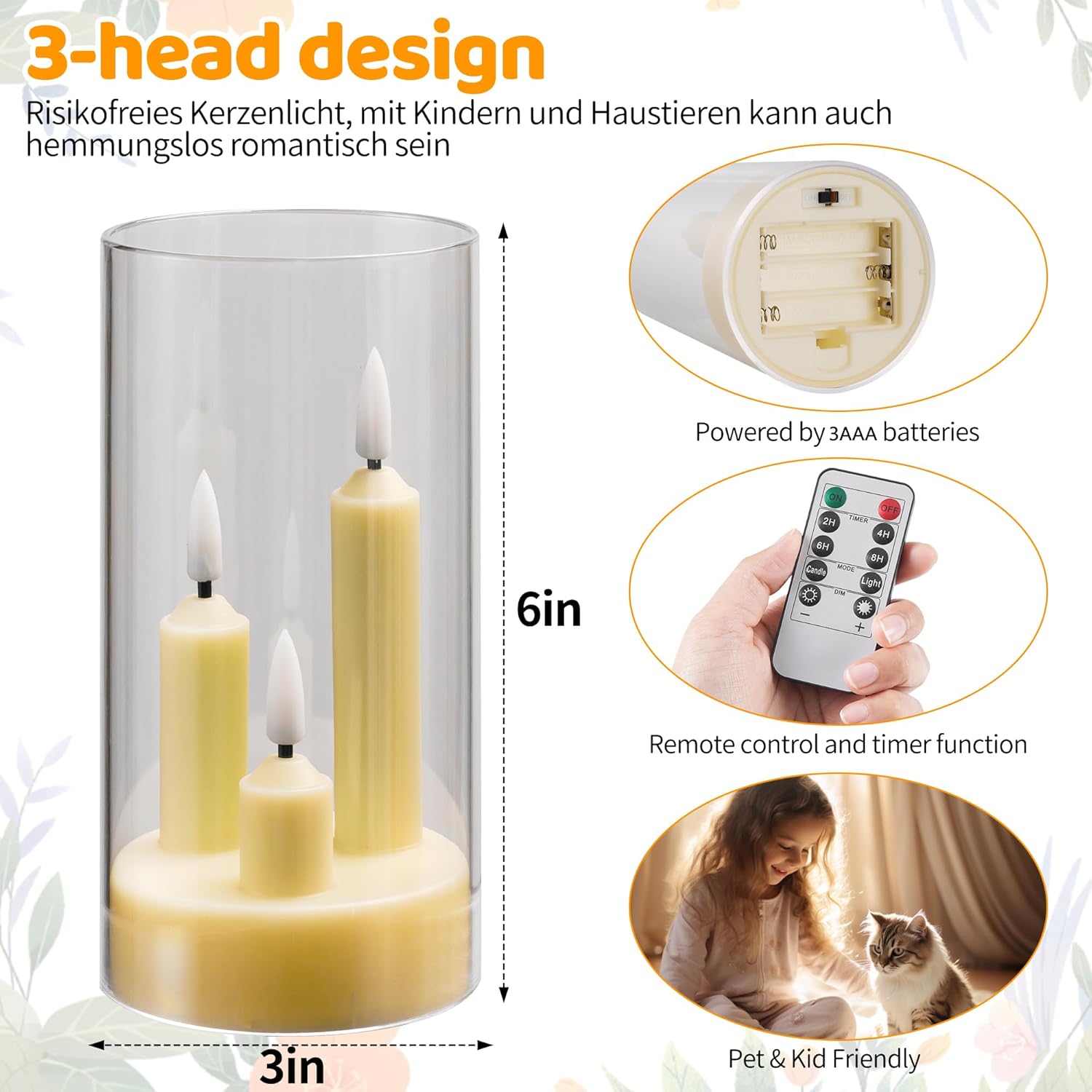 battery operated pillar candle set