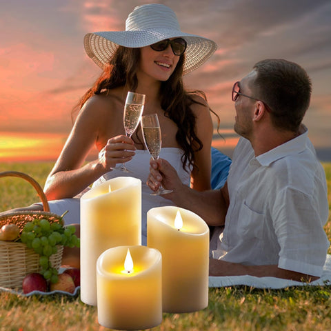 battery powered flameless candles ivory