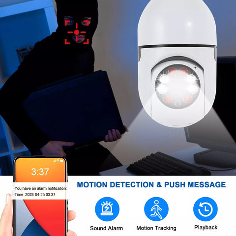 2-Pack E27 Light Bulb Security Camera Wi-Fi – Smart Home 1080P