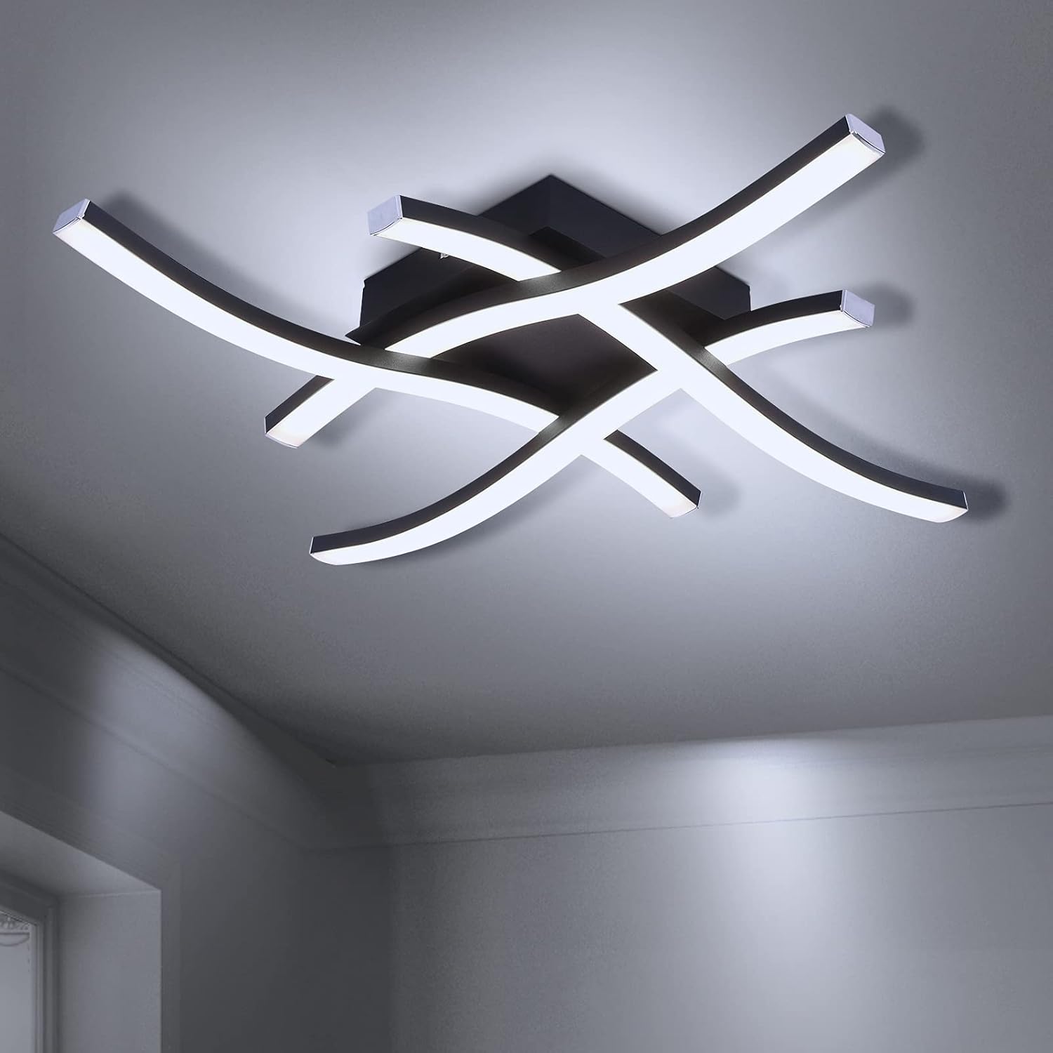 black 4 wave ceiling light