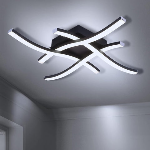 black 4 wave ceiling light