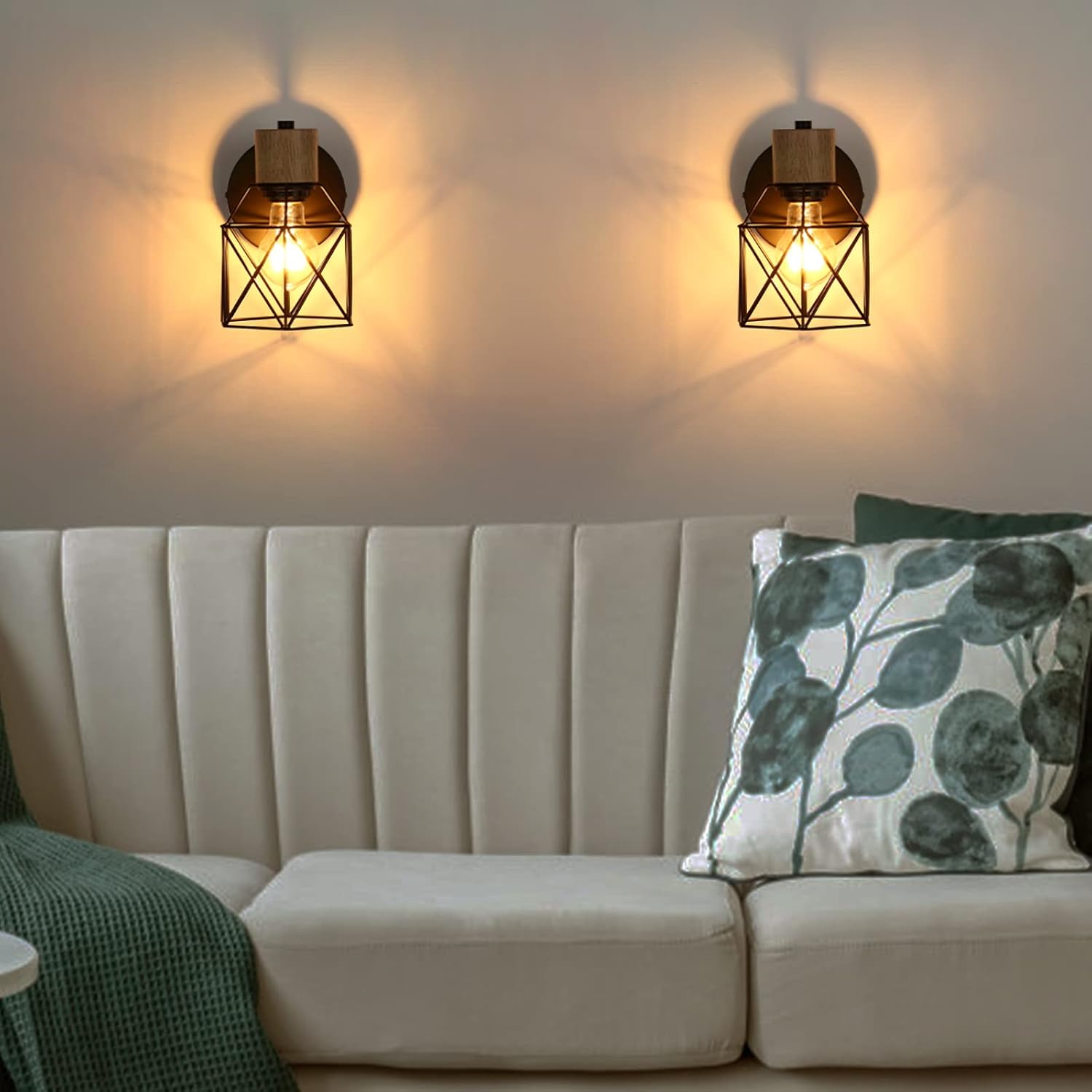 black metal cage wall lamp

