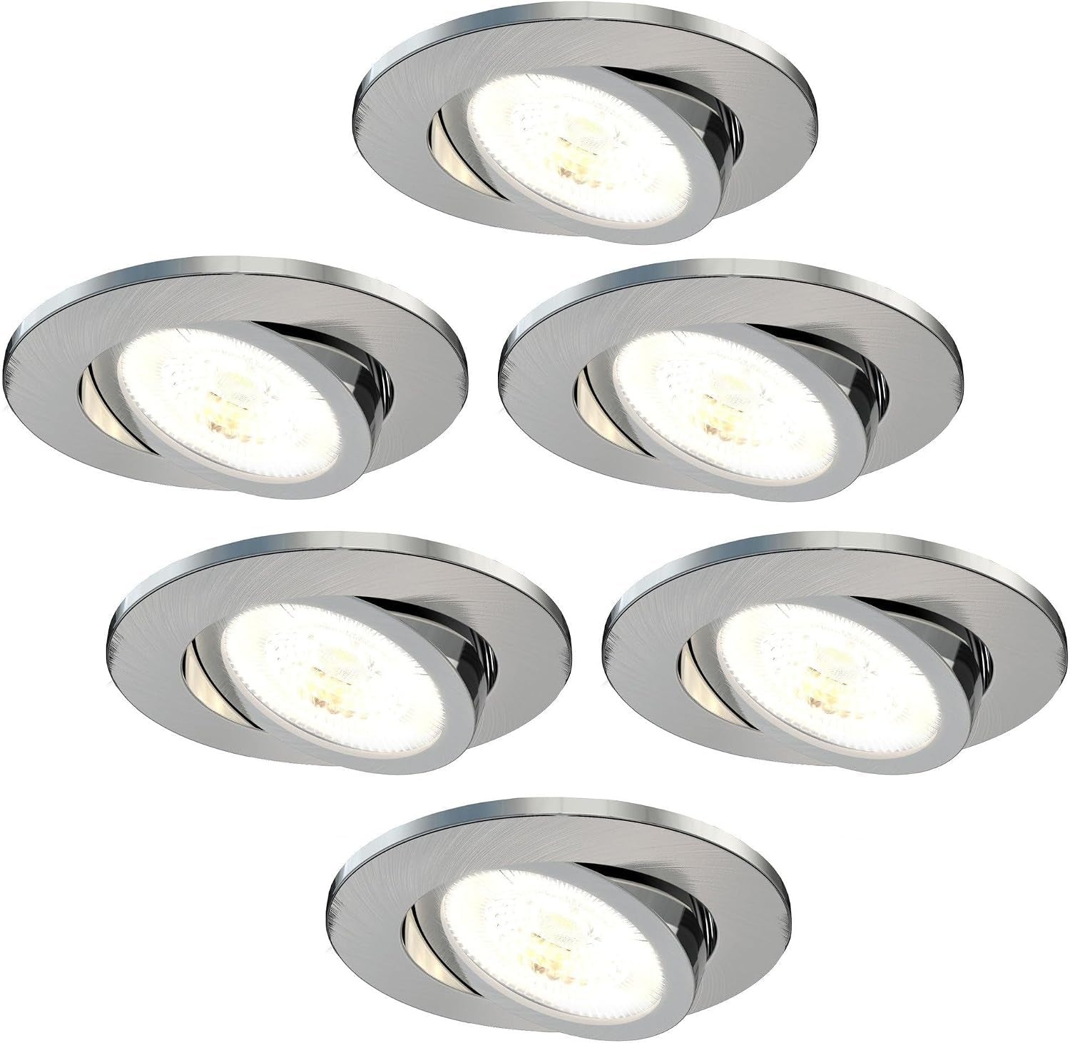 6-Pack LED Downlight White 5W CCT Waterproof IP65 Dimmable | Cutout Size Ø75Mm; Waterproof for Bathroom Shower Zone and Damp Indoor Areas