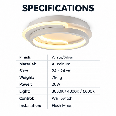 Ceiling Lighting Modern Round Aluminum Ceiling Light 3-Color Dimming Led Small Ceiling Lamp Close To Ceiling Light Fixtures
