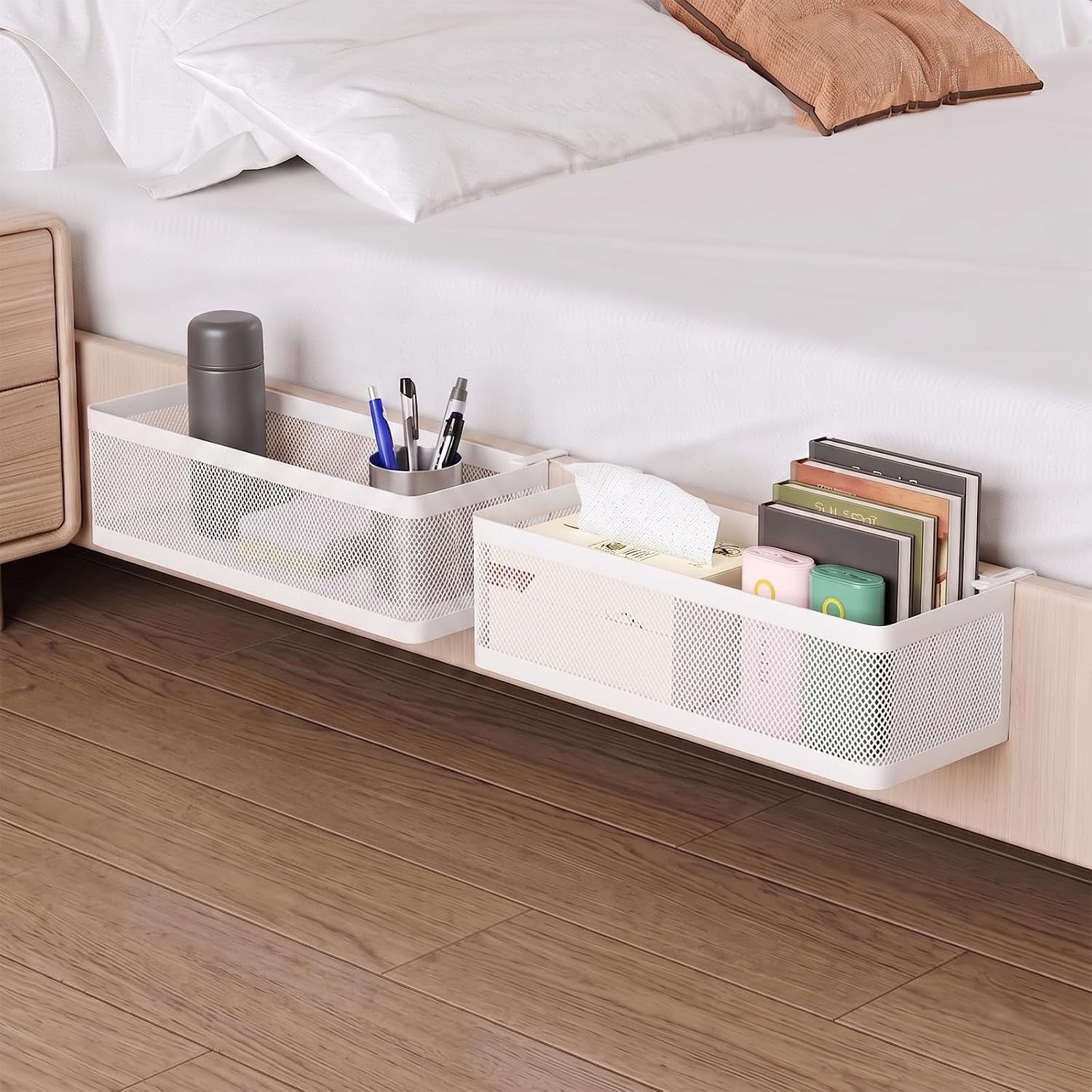 Bunk Bed Shelf, Bedside Hanging Storage Baskets for Bedroom,Hall,Cot Rails
