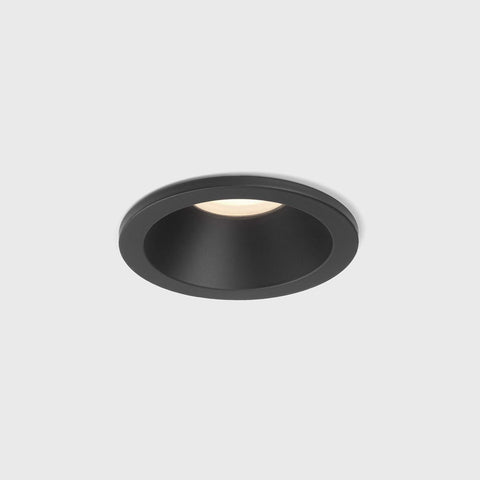 Minima round Fixed IP65 Bathroom Downlight - IP65 Rated - (Matt Black), GU10 Lamp, Designed in Britain - 1249017 - 3 Years Guarantee