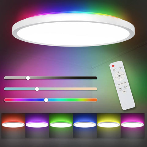 LED ceiling light with colour changing mode

