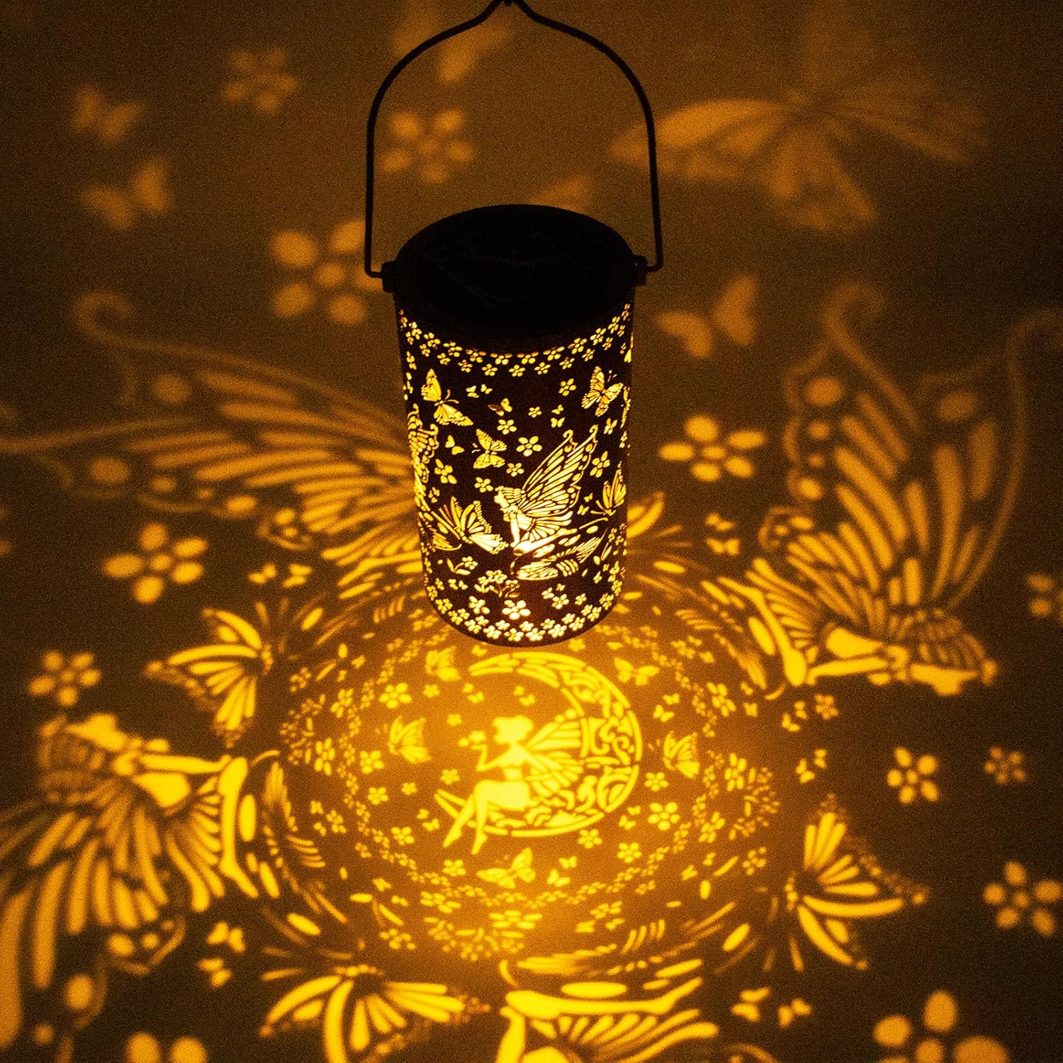 copper finish solar decorative lantern