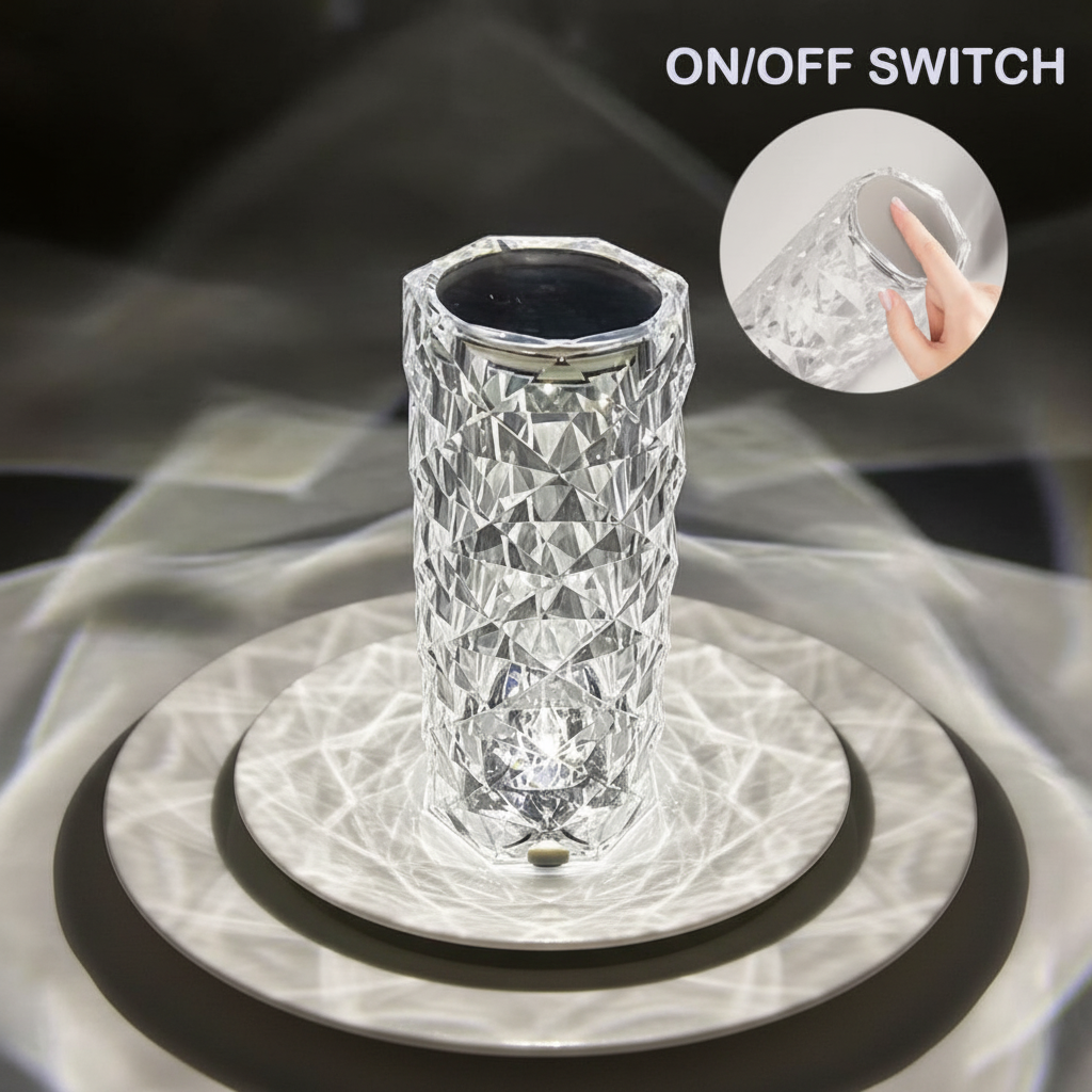 5W LED Rose Diamond Crystal Table Lamp Modern Decorative Light