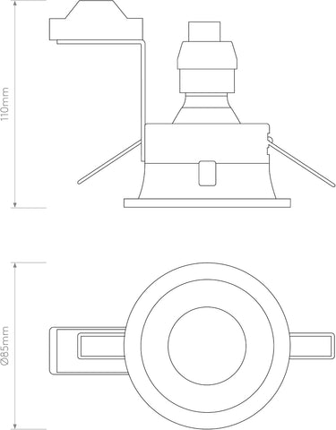 Minima round Fixed IP65 Bathroom Downlight - IP65 Rated - (Matt Black), GU10 Lamp, Designed in Britain - 1249017 - 3 Years Guarantee