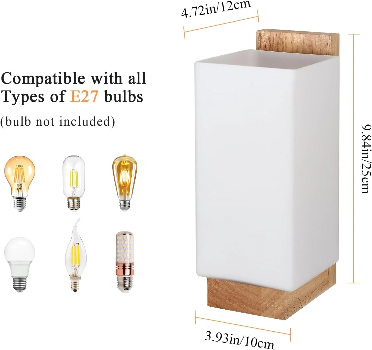 Wooden Wall Light E27 Modern Minimalist Indoor Lamp