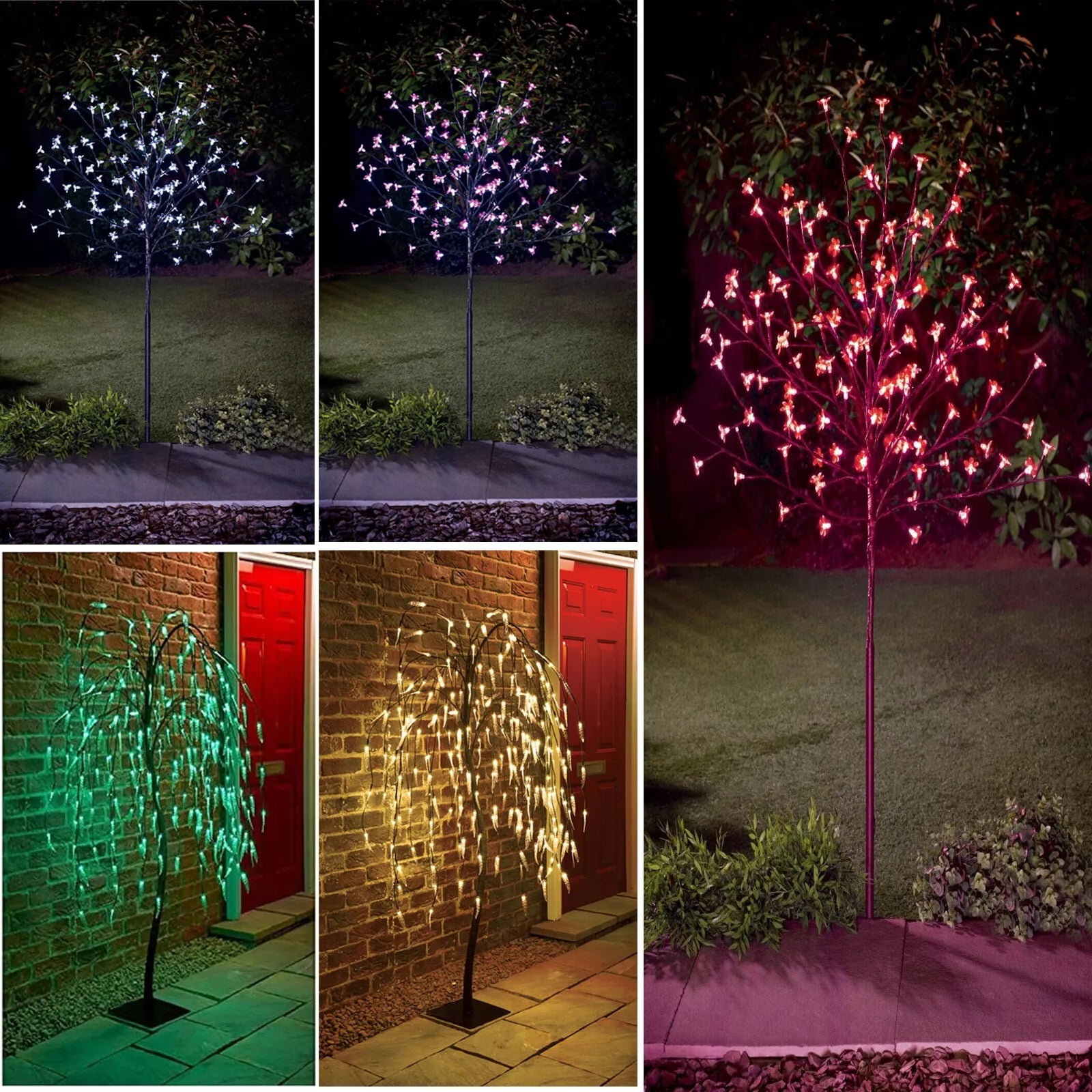128 LED Outdoor Blossom Tree Lights with Cherry Blossom Design – IP65 Waterproof Solar Powered Garden Decoration Warm White