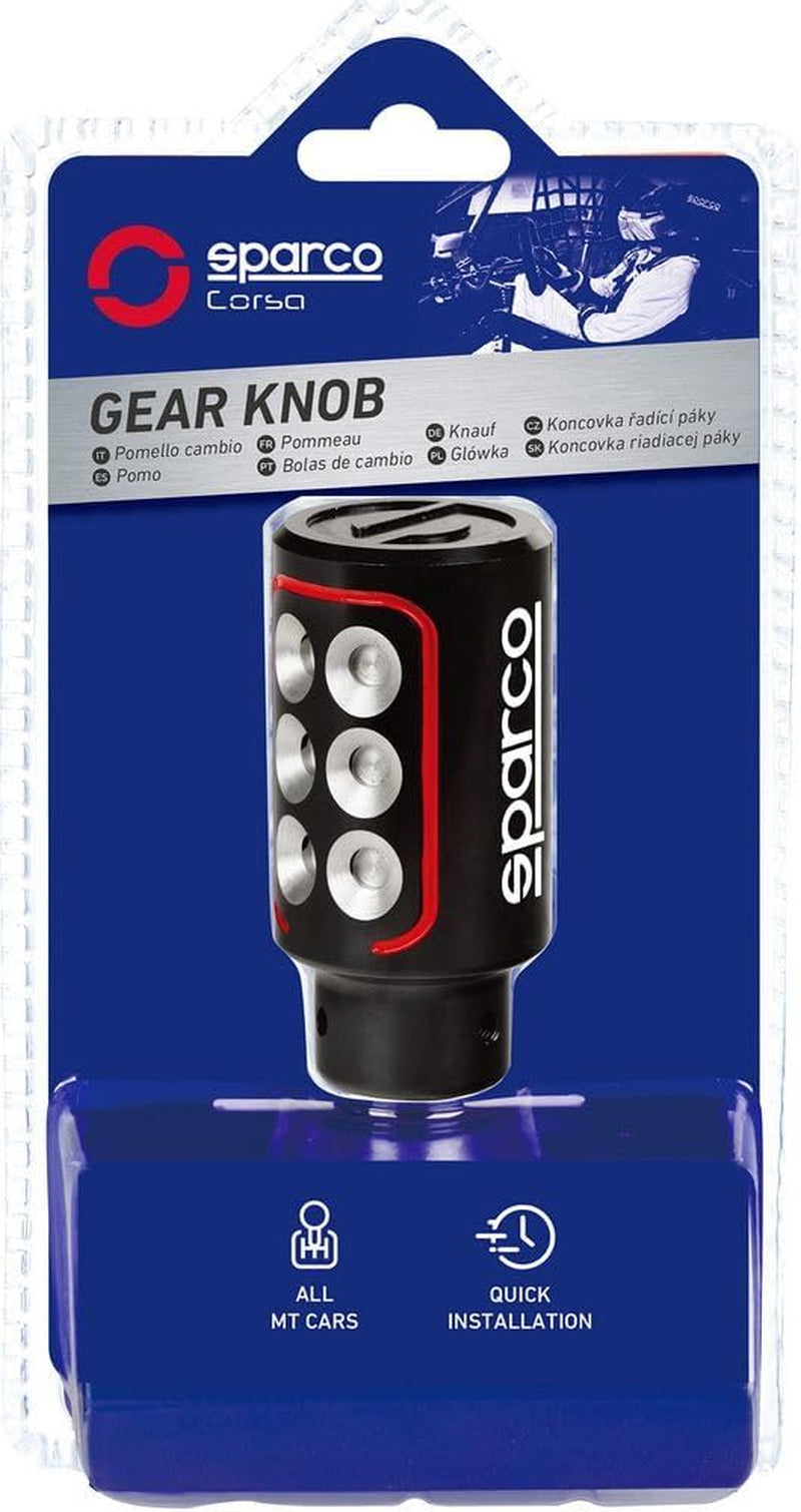 Sparco Lazio Black/Red Manual Gear Shift Knob – Universal Fit