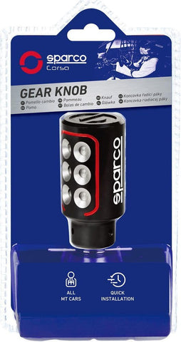 Sparco Lazio Black/Red Manual Gear Shift Knob – Universal Fit