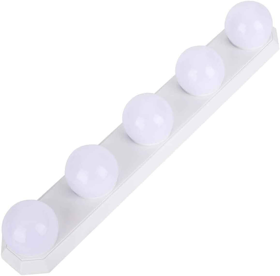 LED Vanity Mirror Lights USB Dimmable 3 Color 10 Levels Brightness with 5 Bulbs 7.55Ft Long USB Cable for DIY Make up Bath Mirror Lamps Bathroom Lights