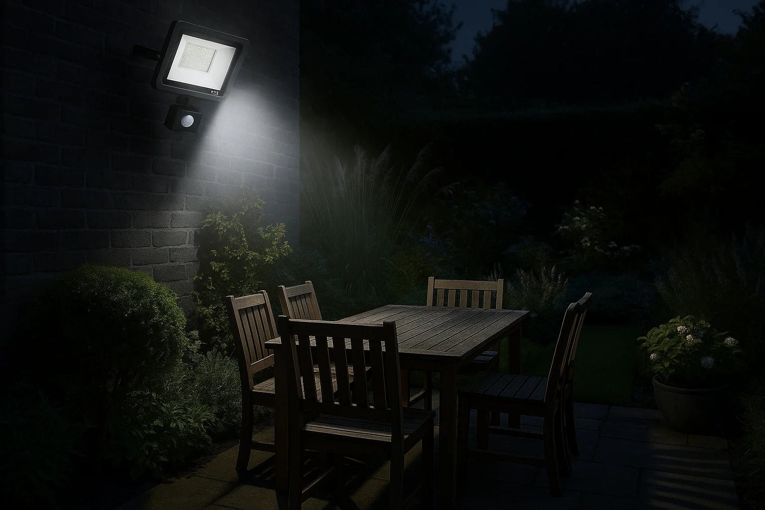 30W LED PIR Floodlight with Remote Control – 6500K Cold White
