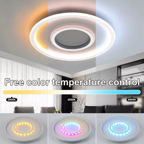 Buy round LED Ceiling Light – Modern Chandelier with White Frame