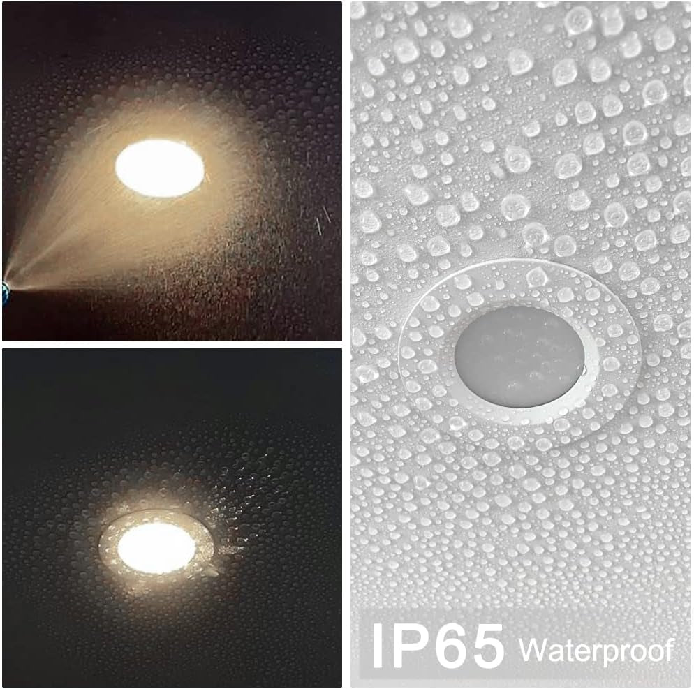 Recessed LED Ceiling Light, IP65 Soffit Bathroom Lights, 7W Waterproof Spotlights Downlight for Bathroom Shower Kitchen, Cut Φ70-90Mm Hole, 6 Pack [6000K Cool White]