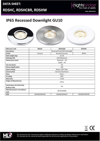 Aluminium Recessed Downlight in Brushed Chrome