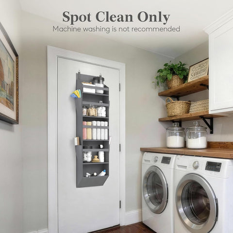 1 Pack over the Door Organiser 5 Section Hanging Storage, Dark Gray
