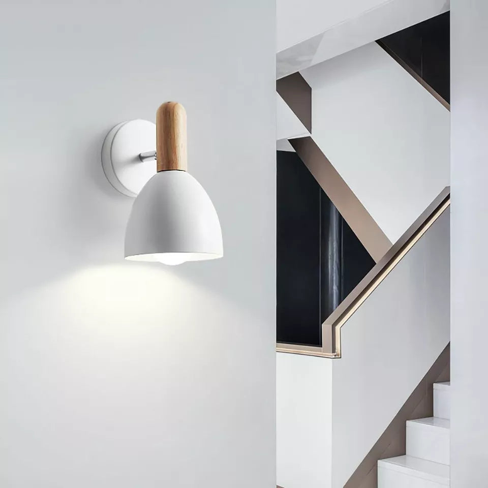 Adjustable Wood Vintage Wall Light 350° Rotatable