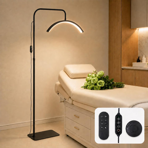 Half Moon Lamp 48W Lash Light,Dimmable Beauty Salon Lights | Beauty Salon Lights Floor Standing,Tattoo Lights,Lash Light,Led Arc Floor Lamp for Eyelash Extensions, Skincare, Eyebrows
