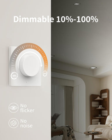 6 Pack Dimmable LED Downlights 18W, 3CCT, Black, Square, Cutout 145-160Mm | LED Spotlight Ceiling 150Mm, 1600LM, IP44, 3000K/4000K/6000K Adjustable, LED Recessed Ceiling Light for Bathroom