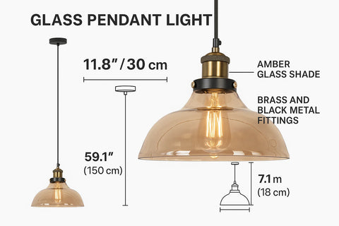 Industrial Glass Chandelier Pendant Light – Hat-Shaped