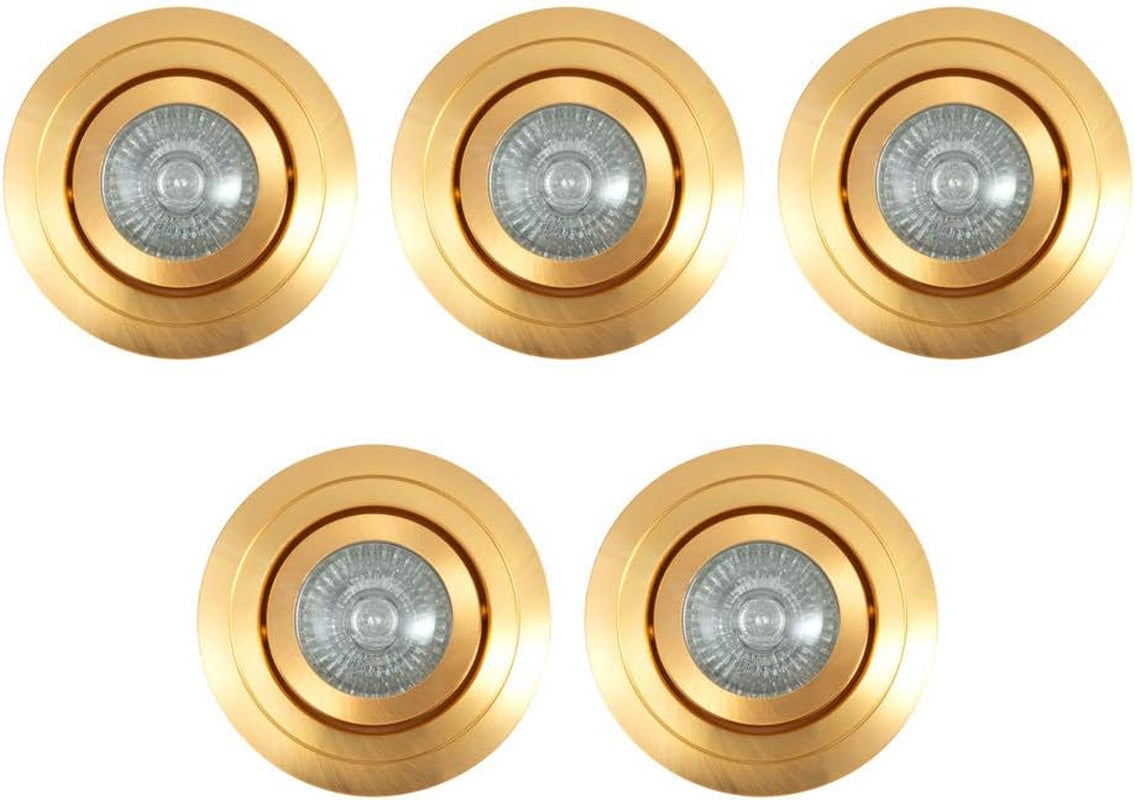 Circular IP65 Recessed Downlights, Matte White | Pack of 2, Bathroom, Tiltable, GU10