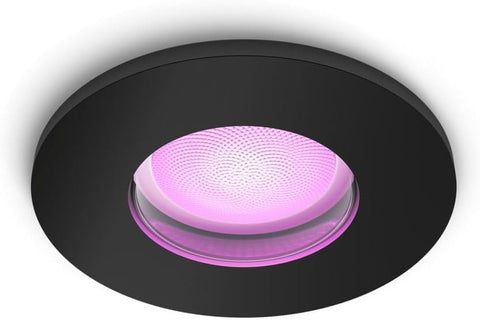 Philips Hue Xamento Recessed Spotlights, 1 Pack, Black | White and Colour Ambiance Light, Smart LED, 4.2W, 16 Million Colours, Dimmable, Bluetooth App Control, Smart Home
