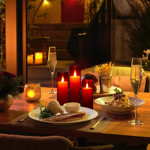 decorative red candles for weddings