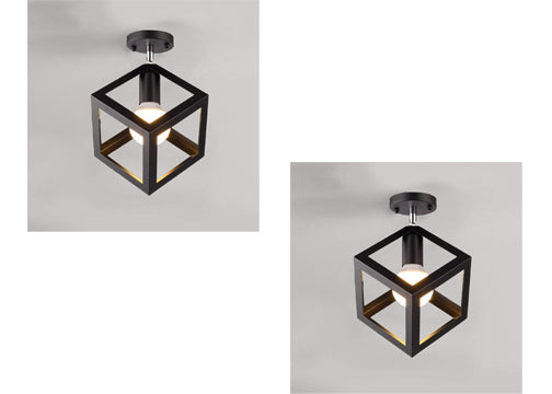 Ceiling Light Shade Matt Black Cube Puzzle Pendant Lampshade