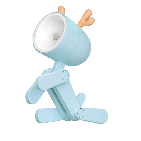 LED puppy night light creating a calming atmosphere before bed.


