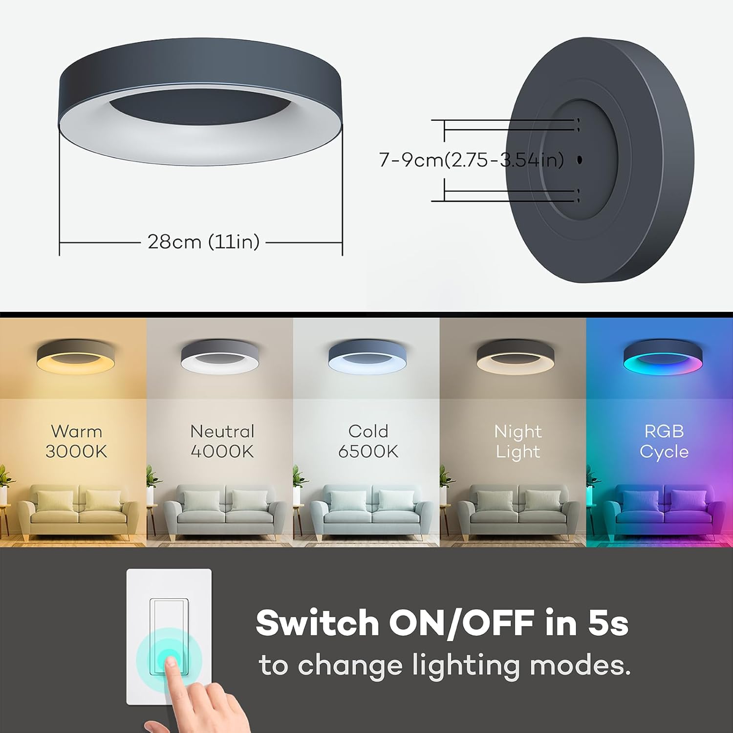 dimmable ceiling light with remote